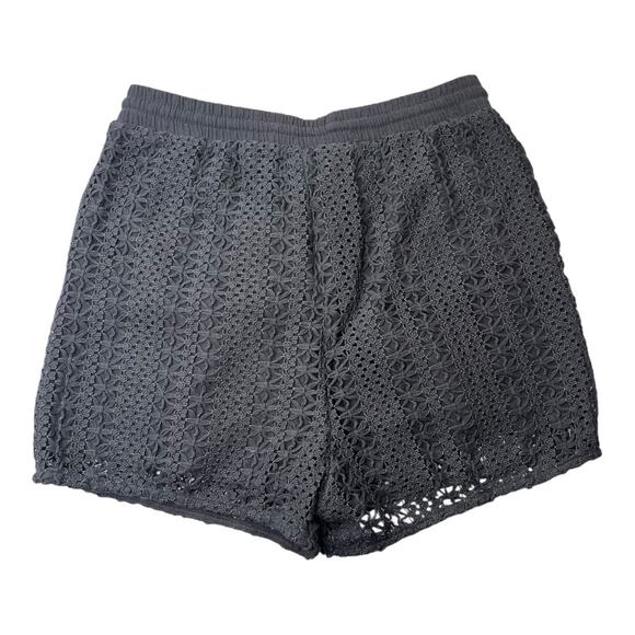 Blu Pepper 2-pc set outfit button shirt & shorts medium black crochet lace NWT - Picture 6 of 9